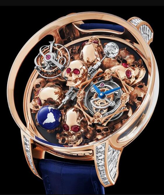 Review Jacob & Co ASTRONOMIA TOURBILLON ART SKULLS AT802.40.BD.UB.ABALA Replica watch